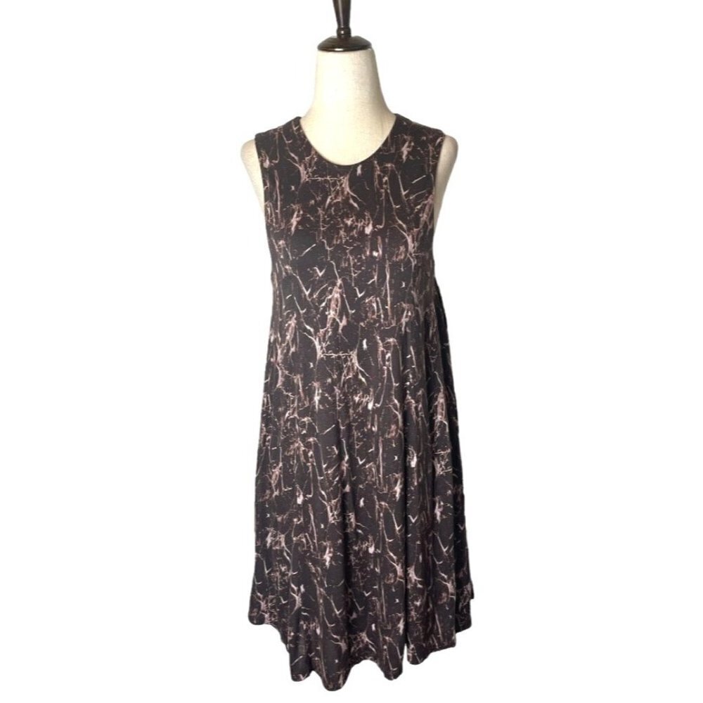 Silence + Noise Purple And Pink Jersey‎ Marbled Print Swing Tunic Dress Size S